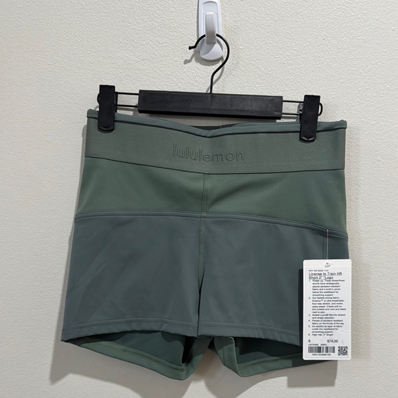 Lululemon License to Train HR Short 2” Grey Eucalyptus NWT